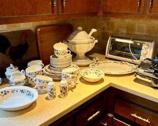 Vintage Iron Stone Tureen, Waffle Iron, Toaster Oven, and more....