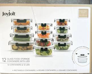 brand new in box -- glass food storage containers with lids