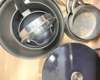 top end kitchenware like Le Creuset dutch ovens, Nespresso, Keurig, Emeril Lagasse, french press, pottery barn, William Sonoma 