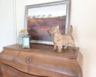 beautiful french antique secretary with leather blotter and storage
