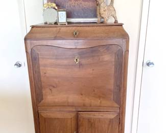 beautiful french antique secretary with leather blotter and storage