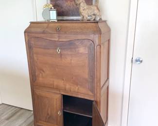 beautiful french antique secretary with leather blotter and storage