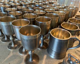 john somas polished pewter collection. very rare to have this many offered at once. 