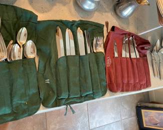 silver plate and silver cutlery