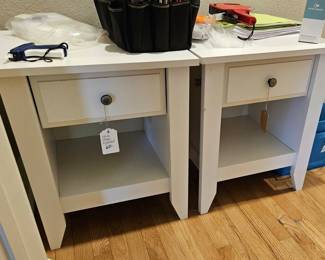 Two -drawer white nightstands