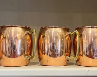 Copper mugs, set of 4