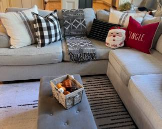 Two-piece sectional sofa/ storage bench