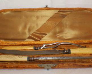  01 Vintage Antique Carving Serving Cutlery 3 Piece Set, Landers Frary Clark