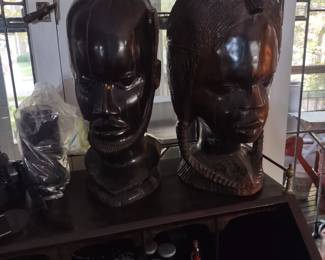 Wooden carving heads