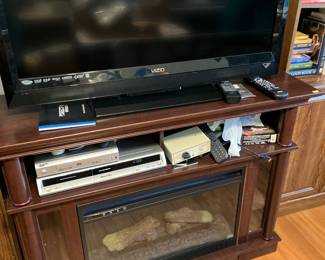 Fireplace / TV stand with storage for components