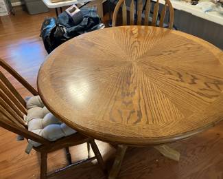 Oak table and 4 chairs