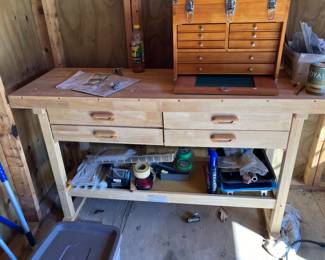 Fabulous wooden workbench.