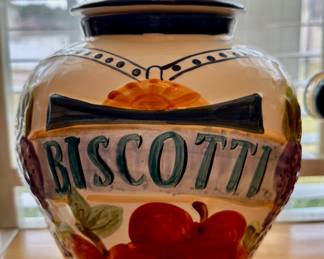 Biscotti cookie jar.