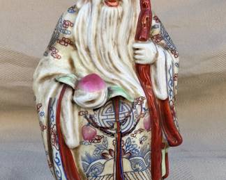 Chinese ceramic figurine of ShouXing longlife diety.