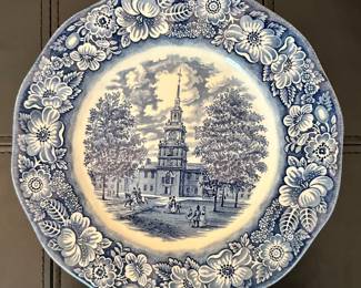 Liberty blue independence hall plate.