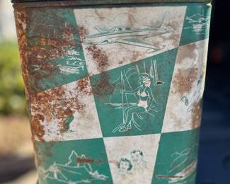 Vintage green white Magikooler cooler chest.