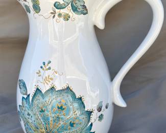 Eliza teal pitcher by 222 Fifth.