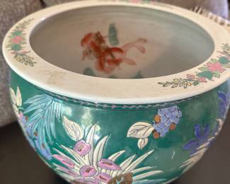 Porcelain chinoiserie jardiniere.