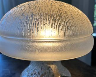 1980s etched glass mushroom lamp - so good!