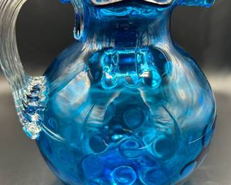 Fenton vintage art glass handblown pitcher - stunning.