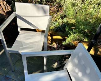 Modern metal side chairs - clean lines, and super functional!