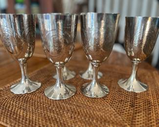Set 6 silver plated goblets