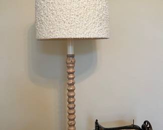 Very Tall table lamp with Bouclé Shade
