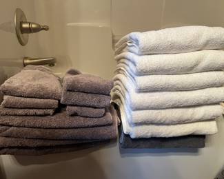 Gray and White Towels