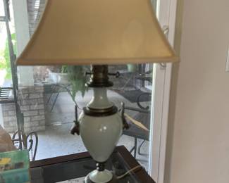 Pair of  soft blue lamps