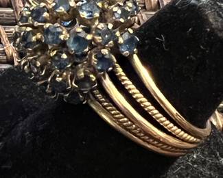 18k sapphire dome ring size 6