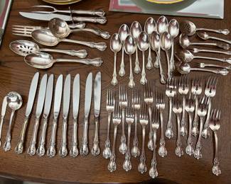 Eight 4 piece place Settings Old Master by Towle Sterling  and 16 serving pieces