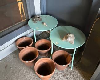 Pots and Metal Tables