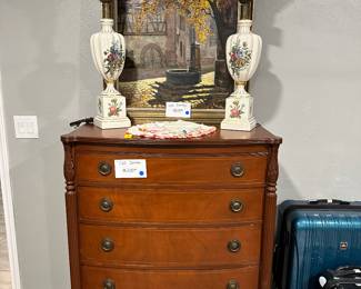 Tall Chest, Lamps, Art