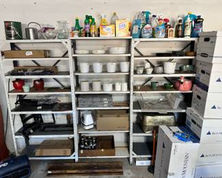 Cleaning supplies, Pots, etc.