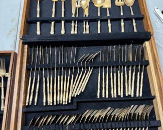 Bambo Thailand Gold Tone Flatware Set