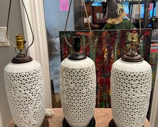 Blanc de Chine Cherry Blossom Lamps