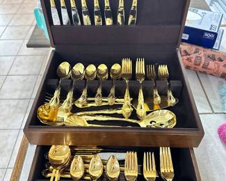 Towle Gold Tone Flatware Set
