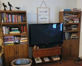 Samsung Flat Screen TV, Bookcases
