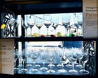 c.1986 NORITAKE "Patience" Etched Crystal Stemware