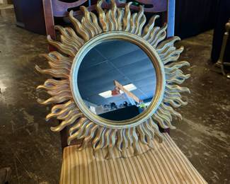 17" Gold Starburst Wall Mirror