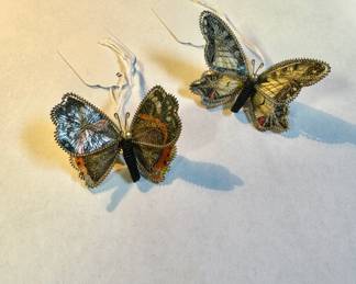 c.1960's, Wire Wrapped 2" Bavarian Butterfly Brooches
