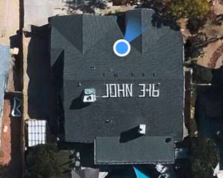 Our John 3:16 sign we had made and put on our house during Super Bowl  5 ft x about 25-30 ft