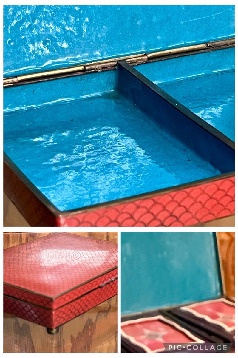 Early 19th century cloisonné card box