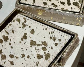 Faux hide coaster sets