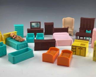 Vintage Plastic Doll House Furniture 