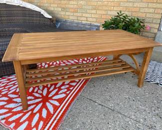 Natural Teak Wood Patio Coffee Table