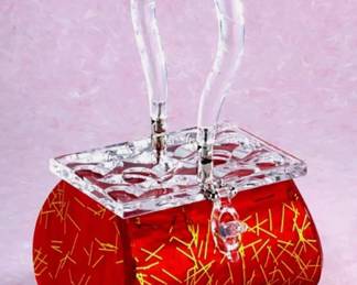 Lucite Handbag Purse 1950s Style Atomic Red by Deluree 
