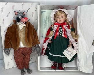 Duck House Heirloom Dolls Little Red Riding Hood and Big Bad Wolf