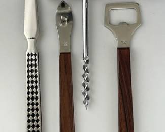 Mid Century Modern Playboy Black Diamond Bar Tool Set
