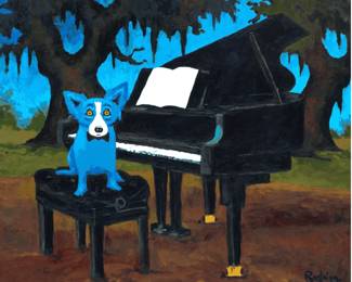 Take 5 by George Rodrigue. 30 X 30 Giclee on Canvas 